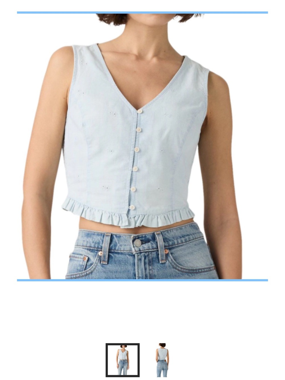 Levi’s Sleeveless vest with Ruffle Hem